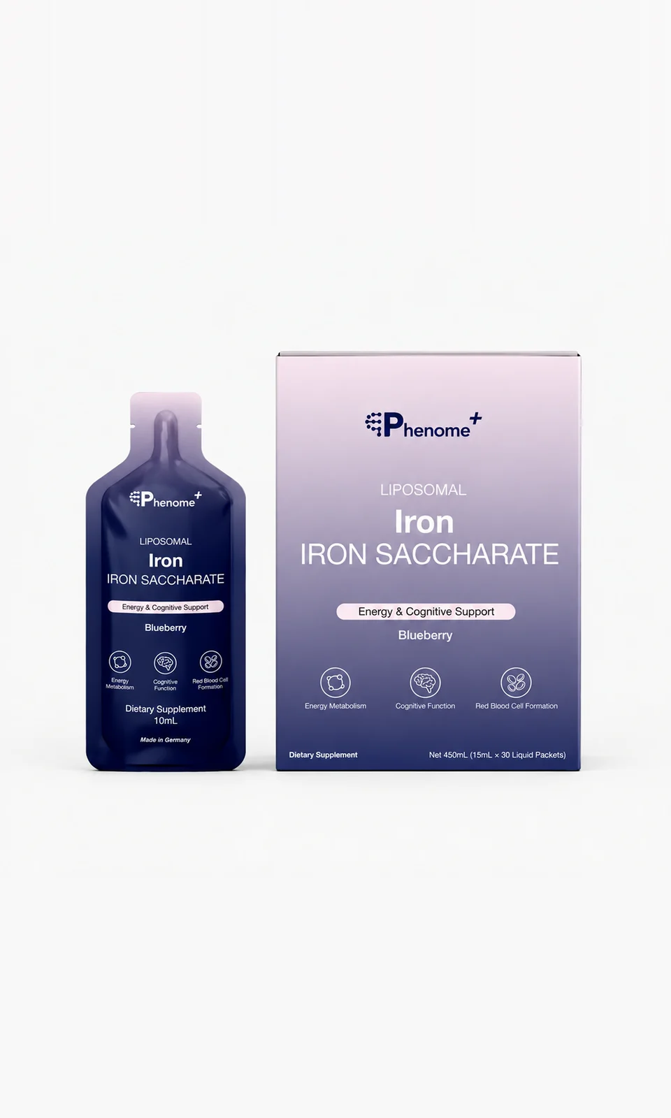 Liposomal Iron: a sachet beside its box